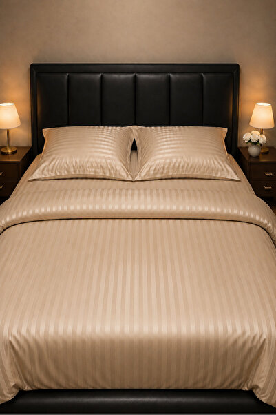 Hig Store Çizgili Mikro Saten Nevresim Takımı Çift Kişilik – 200×220 cm Nevre...