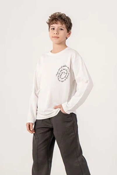 GİYİCEM TEKSTİL Boy's Chest Printed Sweatshirt City Style 7700