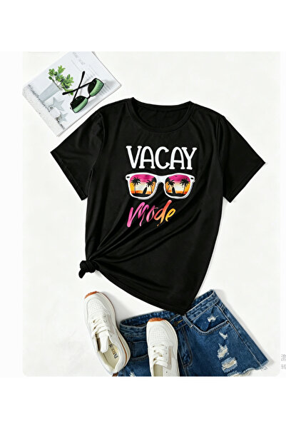 Take Two By Styli Plus Size Black Graphic Print T-Shirt