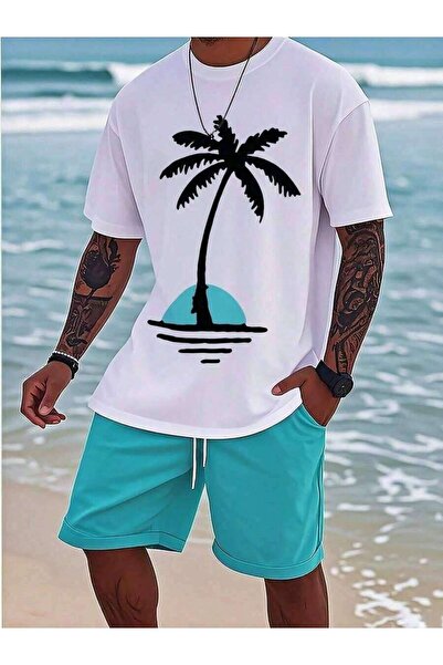 k222 M Tree Sunset Print T-Shirt - 180g Lightweight Breathable Fabric, Relaxe...