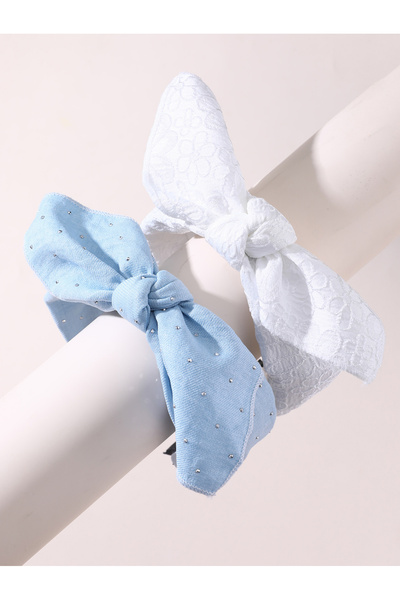Take Two By Styli Pack of 2 Girls Embellished Bow Headbands