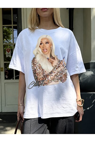 Generic Brand Cardi B Portrait with Signature,women's t-shirt,premium cotton,...