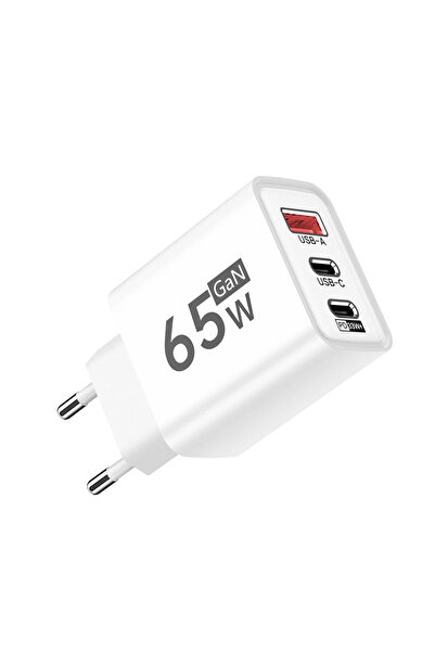 Choice1 White EU Plug 65W GaN USB C Fast Charger EU US Plug Quick Charge 3.0 ...