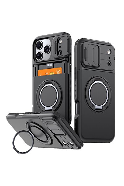 Choice iPhone 16 Pro black Multifunctional Wallet Phone Case W/ For MagSafe M...