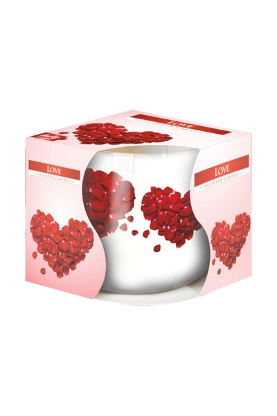 LCA Set 3 x Lumanare Parfumata in Pahar Imprimat, Love, 22 Ore