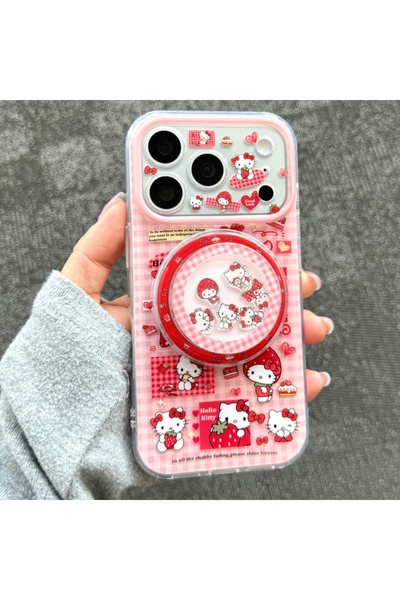 Choice23 iPhone17 Pro Max With Stand Cute Full Screen Strawberry Hello Kitty ...