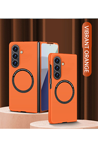 Choice13 Galaxy Z Fold6 Orange Ultra Thin Skin Feel Case for Samsung Galaxy Z...