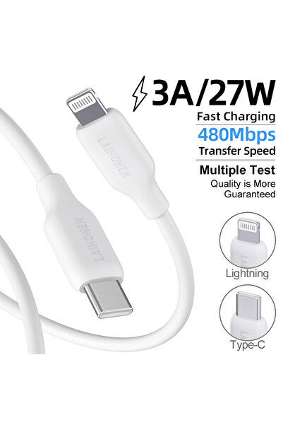 Choice10 2m 1pc white LAIHONEN USB C to Lightning Fast Charging Cable, Flexib...