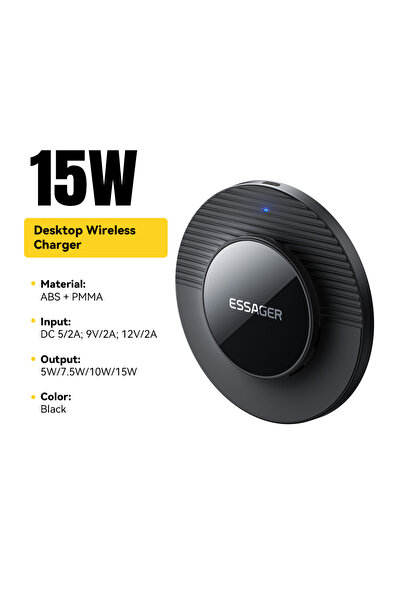 Choice1 ESSAGER black Essager 15W Magnetic Wireless Charger Fast Charging Pad...