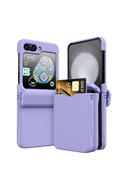 Choice26 For Samsung Galaxy Z Flip 5 purple With Card Holder Protective Phone...
