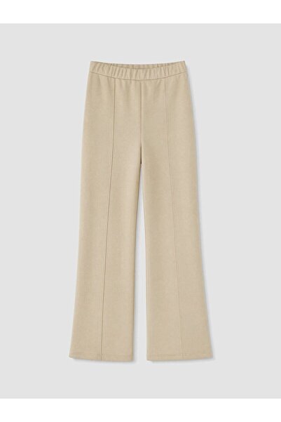 LC Waikiki LCW Kids Bej İspanyol Paça Kız Çocuk Tayt Pantolon