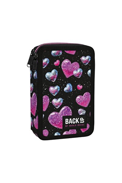 Derform Penar BackUp8, 20x13x5 cm, model inimi roz, cu 2 compartimente echipa...
