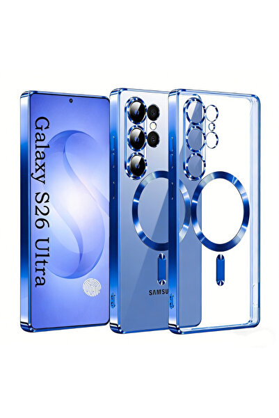 Choice Galaxy S25 FE Blue Luxury Transparent Plating Magnetic Wireless Charge...