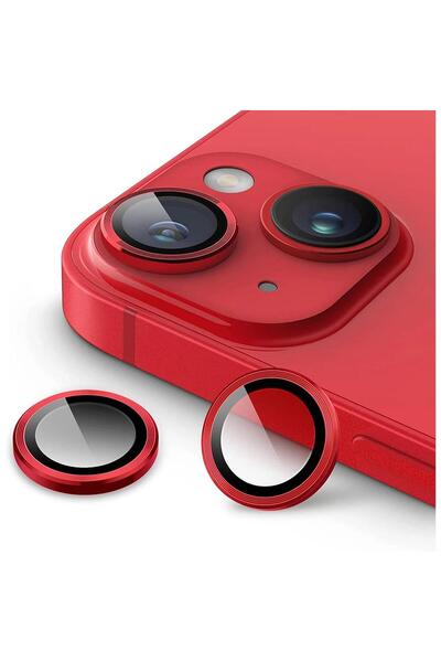 Choice65 Other For iPhone 13 13mini Red Red Colour Metal Camera Lens Protecto...