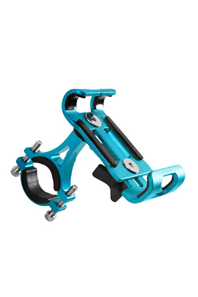 Choice4 Blue No Rotation Metal Motorcycle Bike Phone Holder Aluminum Alloy An...