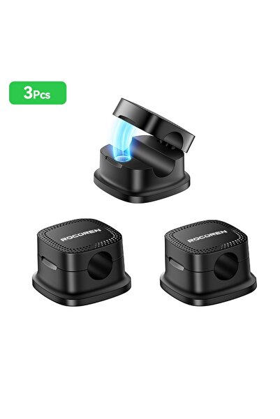 Choice10 Black 3PCS ROCOREN 30PCS Magnetic Cable Organizer Clips for Desk Hom...