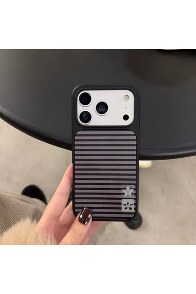 Choice33 iPhone 13 only Case B Korean Ins Retro Cute Striped Flower Electropl...