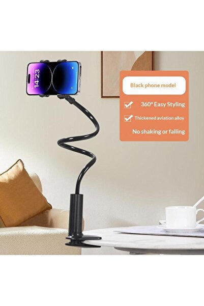 Choice Black Flexible Gooseneck Phone Holder, Long Arm Lazy Bracket with Hand...