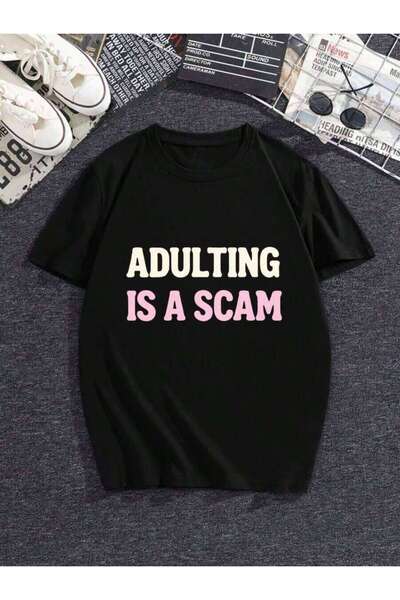 29CUN تي شيرت للجنسين بطبعة "Growing Up Is Scam" - قميص ممتع بأكمام قصيرة وطب...