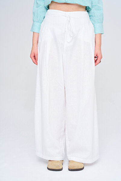 Orfeo Negro Women's Elastic Waist Drawstring Wide Leg Solid Color Trousers