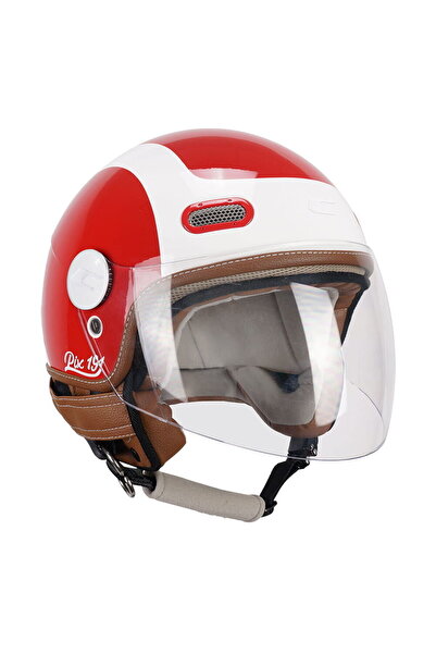 191G Pix Sprint Rosso Bianco Lunga Açık Kask (Kırmızı-Beyaz)