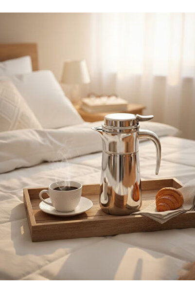 Trust Stainless Steel Tea/Coffee Flask Silver 1.0 Liter 18/8 Premium Steel