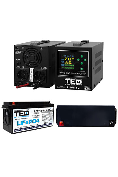 TED Electric Pachet UPS 500VA/300W Runtime Extins cu Acumulator Extern LiFePO...