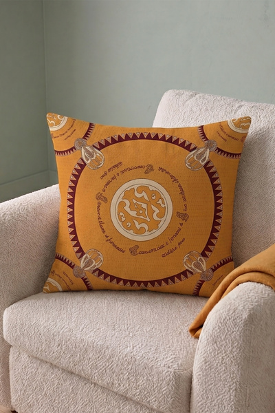 Cango Home Orange Bohemian Horse Animal Figured Patterned Digital Printed Thr...
