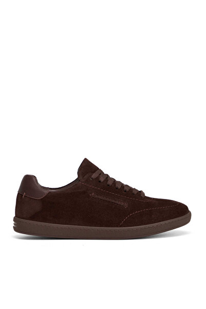 Tergan Kahverengi Hakiki Nubuk Deri Erkek Sneaker - E26I1AY57796-B85