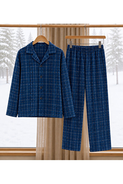 zahider Boy's Cotton Buttoned Long Sleeve Soft Pajama Set