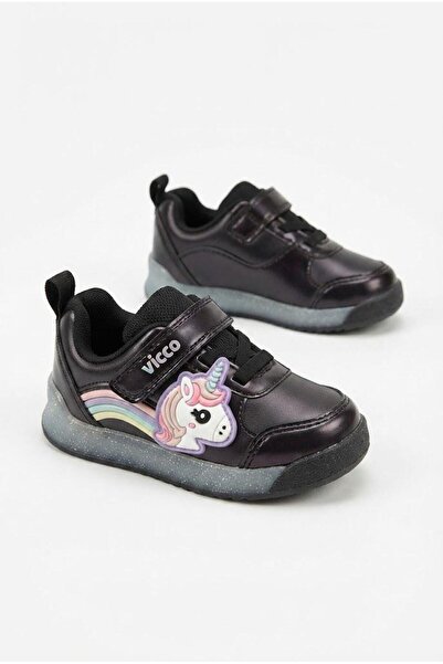 Vicco Nika Black Anatomical Comfortable Sneaker Girls' Shoes 346.P26K.148