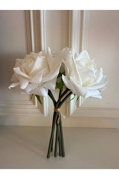 Dekordan House Artificial 1St Quality 5 Branch Wet Rose Bunch