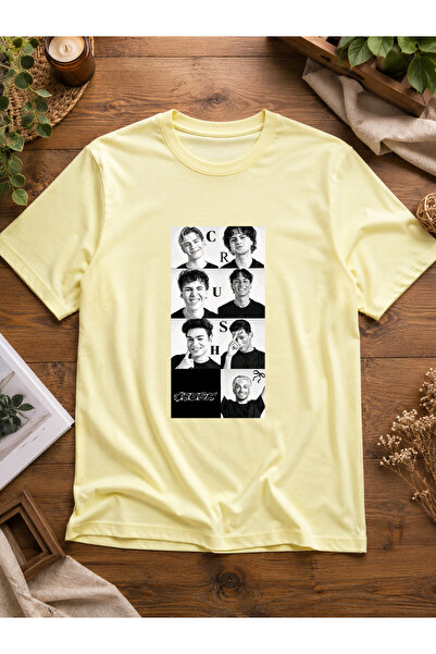 NUATEX Unisex Regular Kalıp CRUSH Özel Tasarım Baskılı Pamuklu Penye T-shirt ...