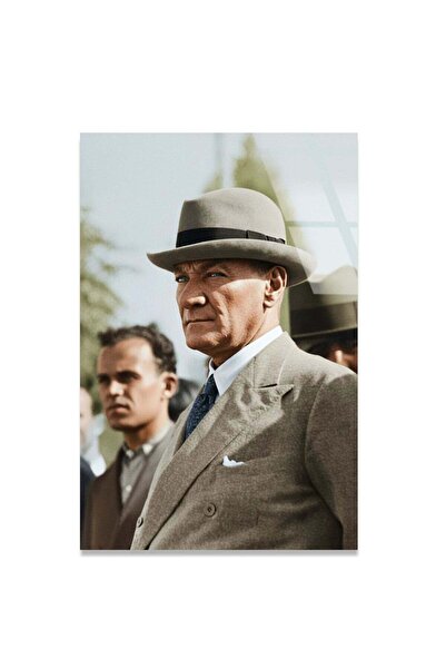 SteelArtDec Atatürk Fötr Şapkalı Cam Tablo - DEG0592