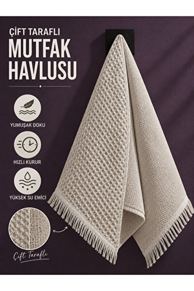 TEXTİLES MAGİC LAMP 100% Cotton Double-Sided Kitchen Towel 50X75 cm Fringed T...