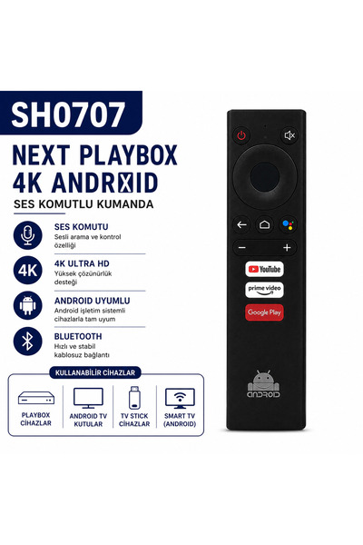 AŞIK STORE Android TV Box Ses Komutlu Kumanda Bluetooth 4K Smart TV Box Uyuml...