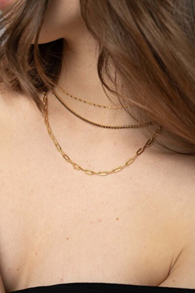 Stemma Jewelry Colier Lant Basic Chain din Argint 925, cu Zirconiu, Placat cu...