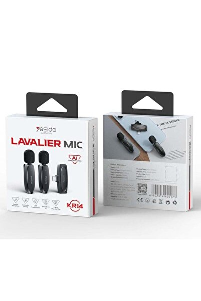 Yesido KR14 Lavalier Mic With AI Noise Reduction - 20M Transmission - 2.4GHz ...