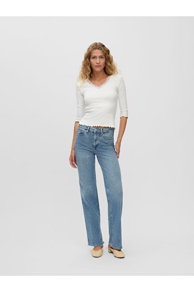 Vero Moda Weit geschnitten VMTESSA-STRETCH Hohe Taille Weiter Beinschnitt Jeans