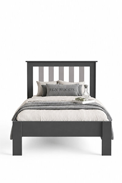 EGN WOODS Modern Karbon Gri MDF Karyola - Tek ve Çift Kişilik Yatak Ölçü Seçenekleri - Farklı Renk Alternatifleri Model Moskova