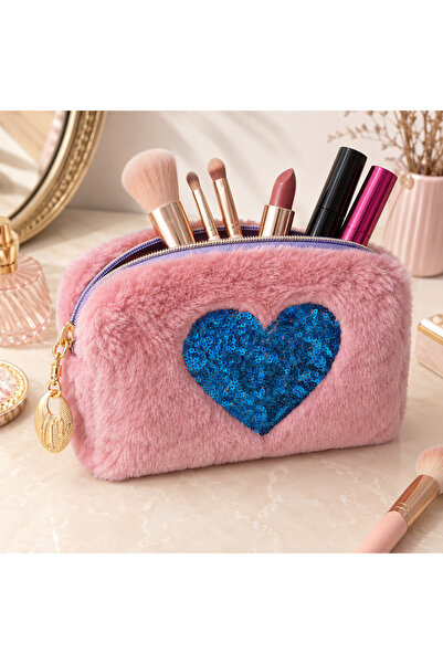 nnevora Plush Pen Holder and Makeup Bag Zippered Multi-Purpose Organizer Bag ...