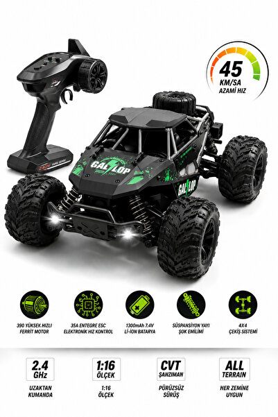 craftivio 1:16 Şarjlı Uzaktan Kumandalı Off-Road RC Araba 4x4 Yüksek Hızlı 45...