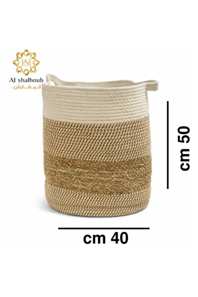 Generic Brand Large Natural Storage Basket with Bohemian Design – 40X50 cm - ...