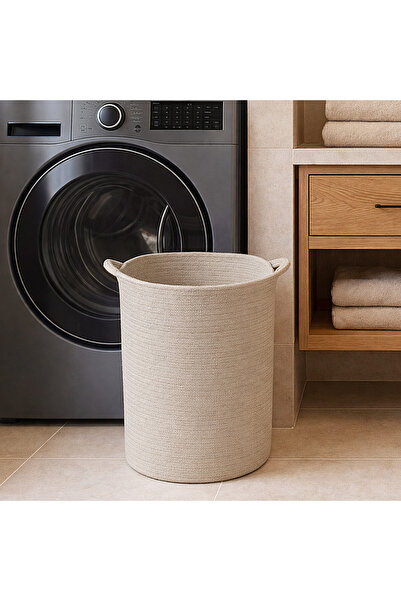 Cannon Laundry Basket Round Stone H58cm x 36cm Diameter