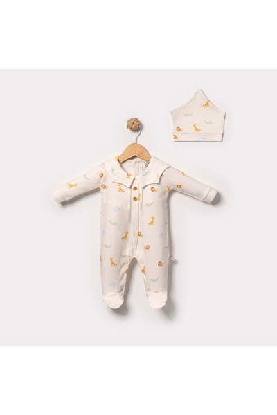 CFRA Men's Animals Patterned Combed Cotton Jumpsuit with Booties