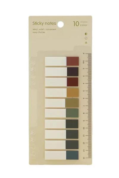 Kayra 10 Colorful Ruled Transparent Index Page Stickers Pastel Tones