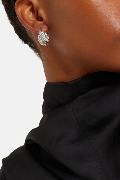 New Obsessions Croco Chunky Steel Hoop Earrings