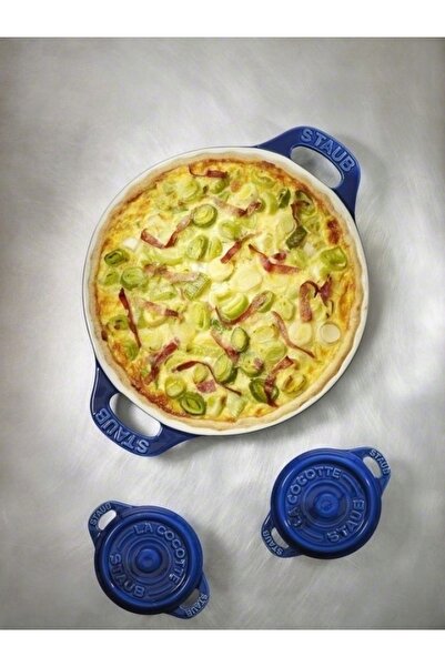 STAUB Mini Cocotte, mini oală rotundă din fontă, 250 ml, albastră