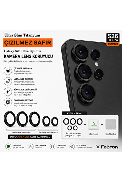 FABRON عدسة سافير أصلية متوافقة مع هاتف سامسونج جالاكسي S26 ألترا، واقي عدسة ...