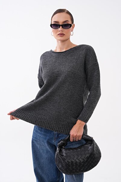 ŞİMAL Women's Seamless Collar Knitted Loose Sweater 265022 -